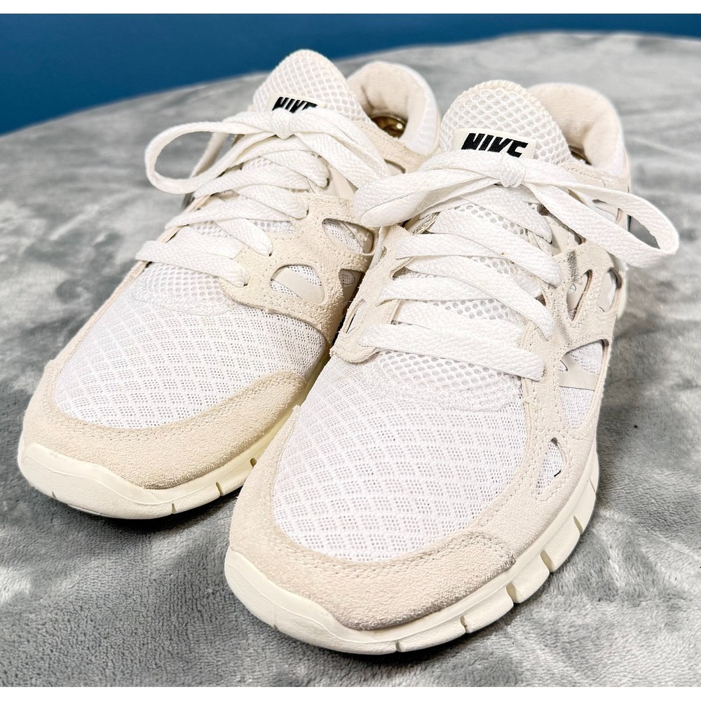 Nike Free Run 2 Womens 8.5 White Sail Mesh Suede Running Shoes